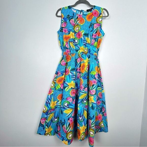 CHEPE made in Italy cotton colourful sleeveless dress - Picture 1 of 7